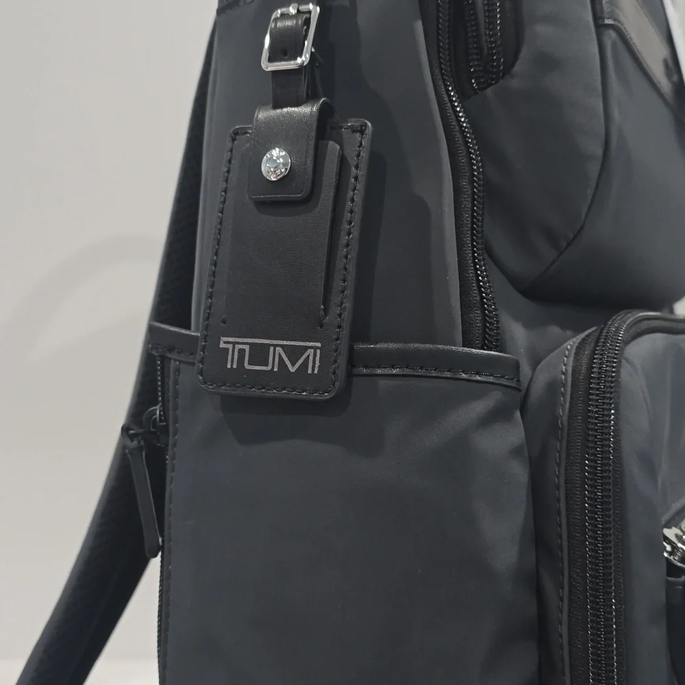 NWT ✅ TUMI LINKS TRAVEL BACKPACK PE & LEATHER CHARCOAL GREY / BLACK ✨NWT